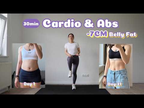 Lose 7CM Off Your BELLY in 21 DAYS🔥 30Min CARDIOxABS Workout get a FLAT BELLY at home