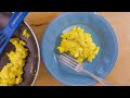 Fluffy olive oil scrambled eggs