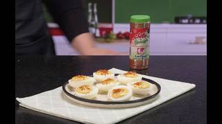Spicy Chili Garlic Deviled Eggs
