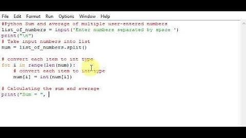 Python Sum and average of multiple user-entered numbers