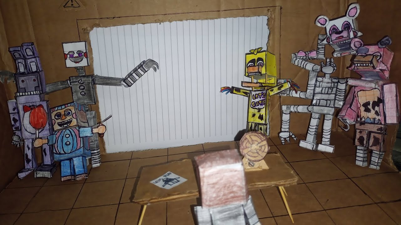 MOSTRANDO MINHA COLEÇÃO DE PAPERCRAFTS DE FNAF 2 !!!