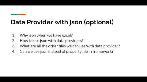 Selenium Framework - Part 19 - Using Json File with Data Provider in TestNG