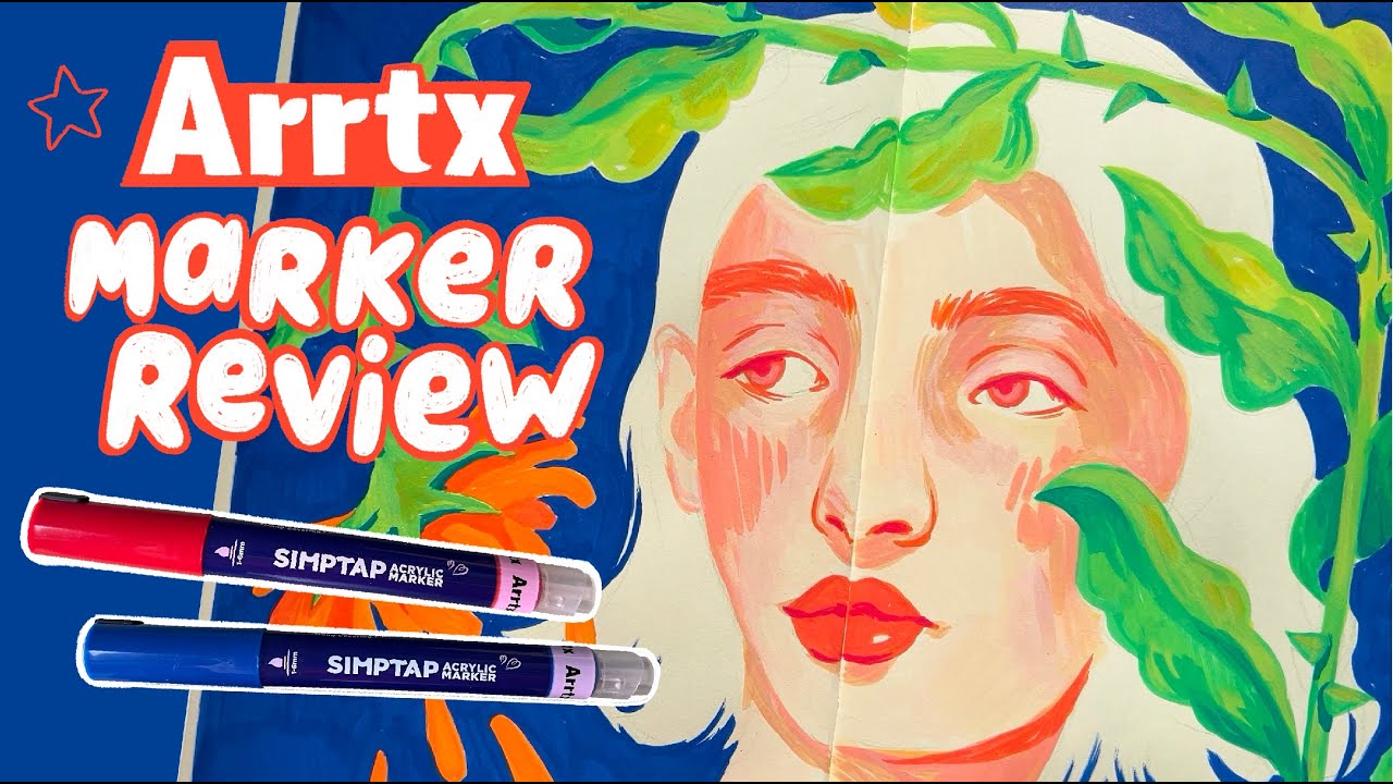first time trying acrylic markers ! Arrtx Simptap review, draw with me ...