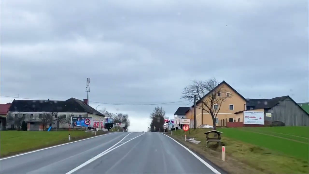 Crossing the border between Czech Republic and Austria