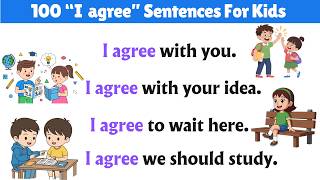 Learn 100 “I Agree” Sentences in English | Reading Practice | English Speaking Practice for Kids