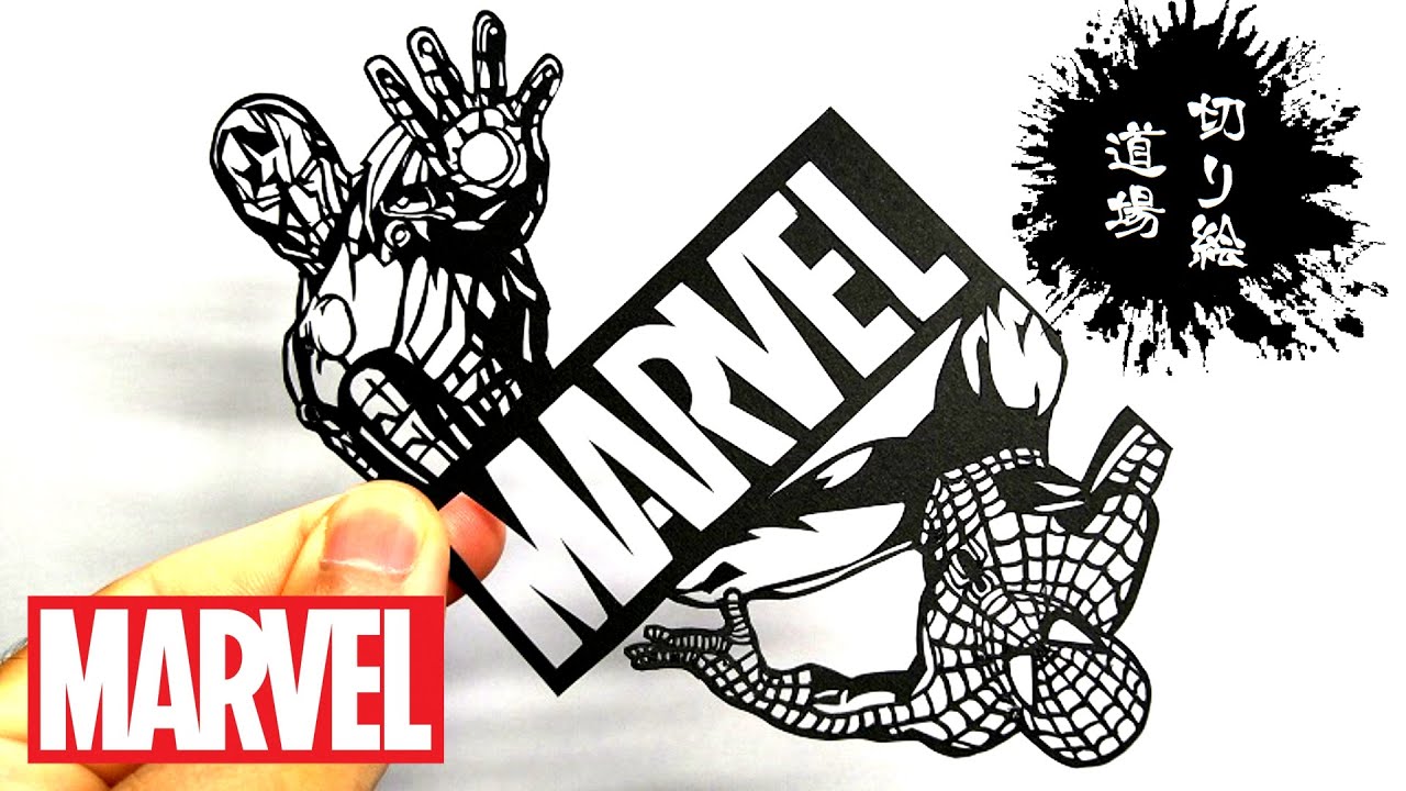 切り絵】アイアンマン＆スパイダーマンを切り絵にしてみた！【MARVEL