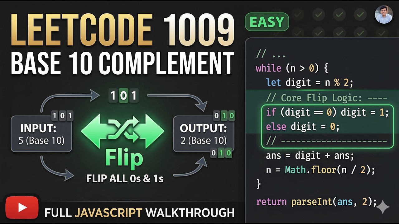 LeetCode 1009: Complement of Base 10 Integer | JavaScript Solution ...