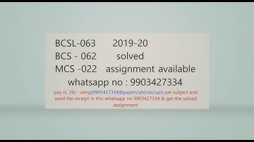 IGNOU BCA 6th sem solved assignment 2019-20 avilable
