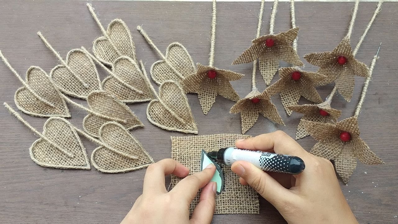 DIY Unique Design Jute Burlap And Flower Vase Flower Vase Home Decor