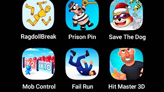 Prison Pin, Reg doll break, Save The Dog, Mob Control, Fail Run, Hit master | funny games screenshot 1