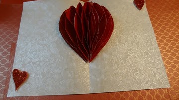 Paper Crafts Tutorial: Honeycomb Heart Pop-up card