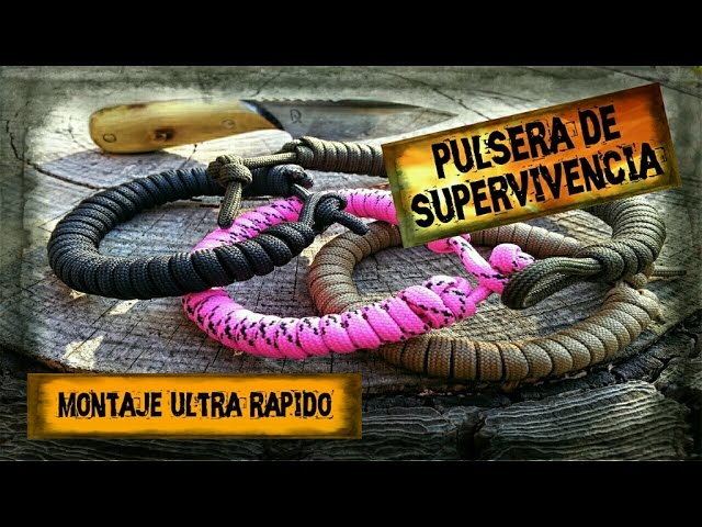 COMO HACER PULSERA PARACORD EN MENOS DE 5 MINUTOS, PULSERA DE SUPERVIVENCIA