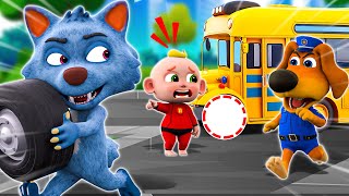 School Bus Lost Wheel Song | Simple Animal Sounds   More Nursery Rhymes & Baby Songs