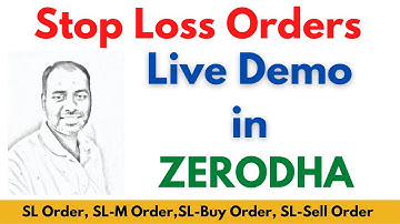 How To Place Stop Loss Order in Zerodha Kite?