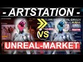 Artstation vs unrealmarketplace differences