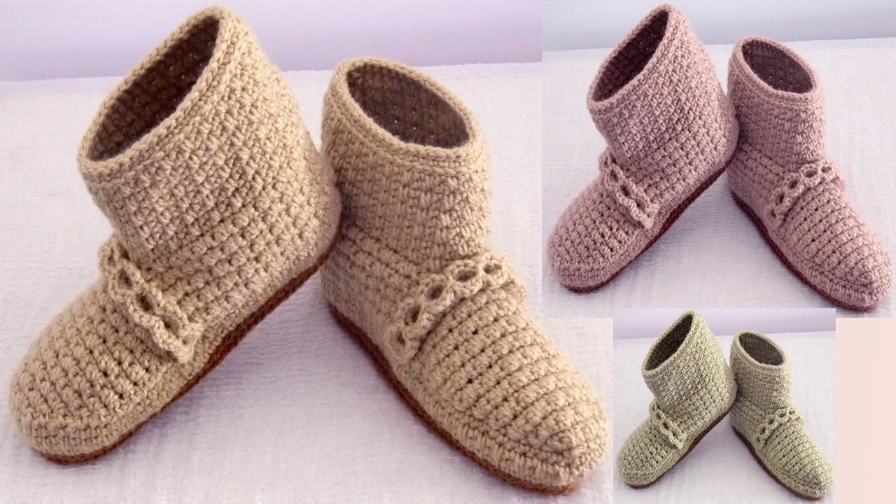 Masaje caja Magistrado Zapatos Botas a Crochet con argollas tejidas con ganchillo - YouTube