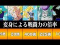 【ドラゴンボール 】変身などによる戦闘力の倍率