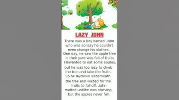 The Lazy Boy and the Apple Tree | Short Moral Story