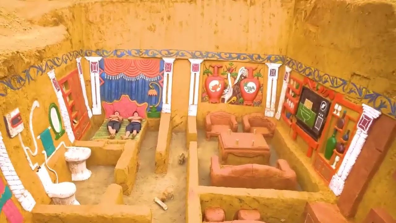 🏠 Digging Deep: Creating an Underground Oasis with a Luxurious Bed & Modern Swimming Pool 🌊⛳