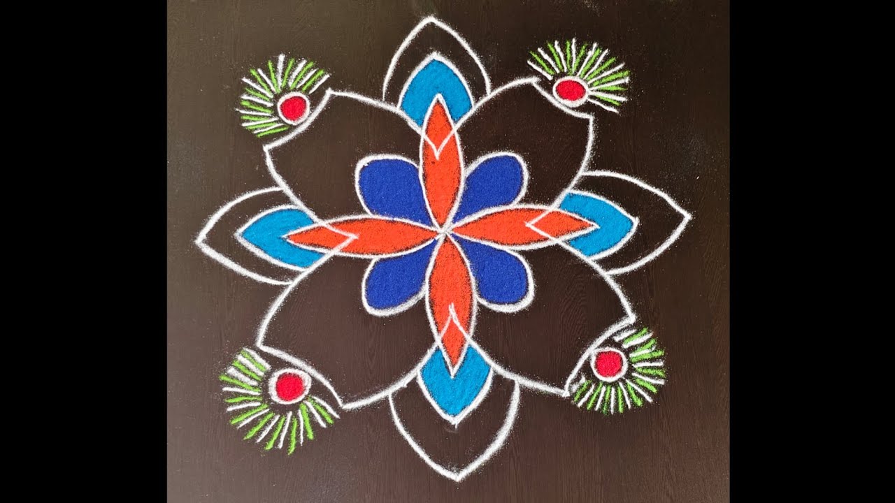 5*1 modern rangoli for beginners #easyandsimplekolam #easyrangoli #rangoli #muggulu #kolamshorts 