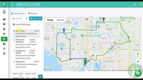 Routing, map view of Jobs in Field Service Managament