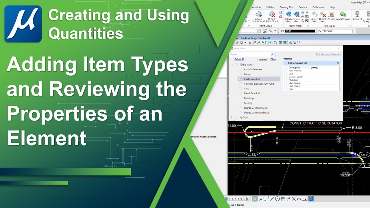Adding Item Types and Reviewing the Properties of an Element - YouTube