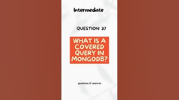 What Is a Covered Query in MongoDB? #shorts #ytshorts #codewithchitra