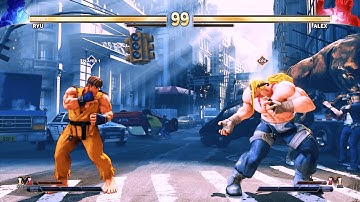 Ryu vs Alex (Hardest) - Street Fighter 5.| Epic Battle
