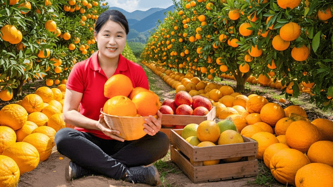 Harvesting 1000+ Oranges and & Winter Fruit  Cutting Go To Market Sell