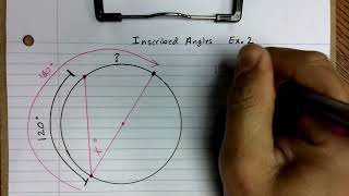 Inscribed Angle: Solving when Inscribed Arc not Given Example 2