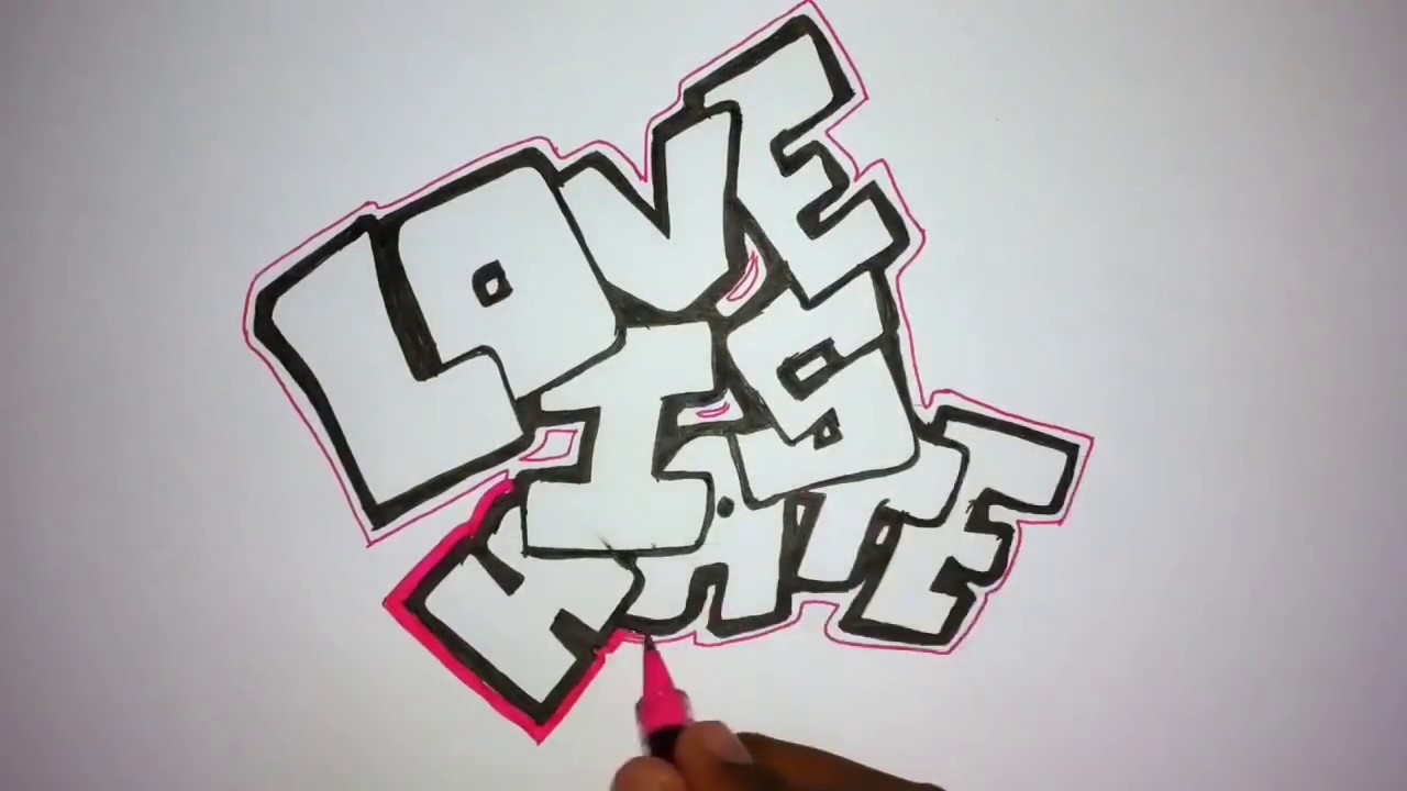 Simple graffiti drawing - YouTube