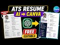 ATS Resume Kaise Banaye with AI in 4 Minutes | Canva Editable 2026