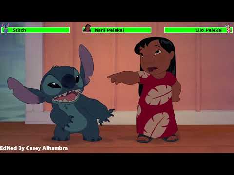 Lilo & Stitch 2: Stitch Has a Glitch (2005) Argument Scene with healthbars