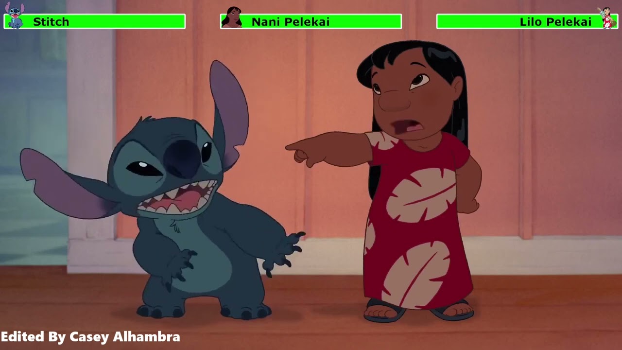 Lilo & Stitch 2: Stitch Has a Glitch (2005) Argument Scene with healthbars