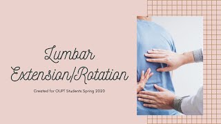 Lumbar Extension/Rotation Movement Impairment