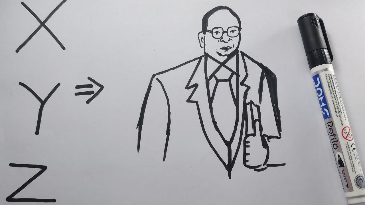 XYZ turns into Dr.BR Ambedkar Drawing // Easy Drawing ...