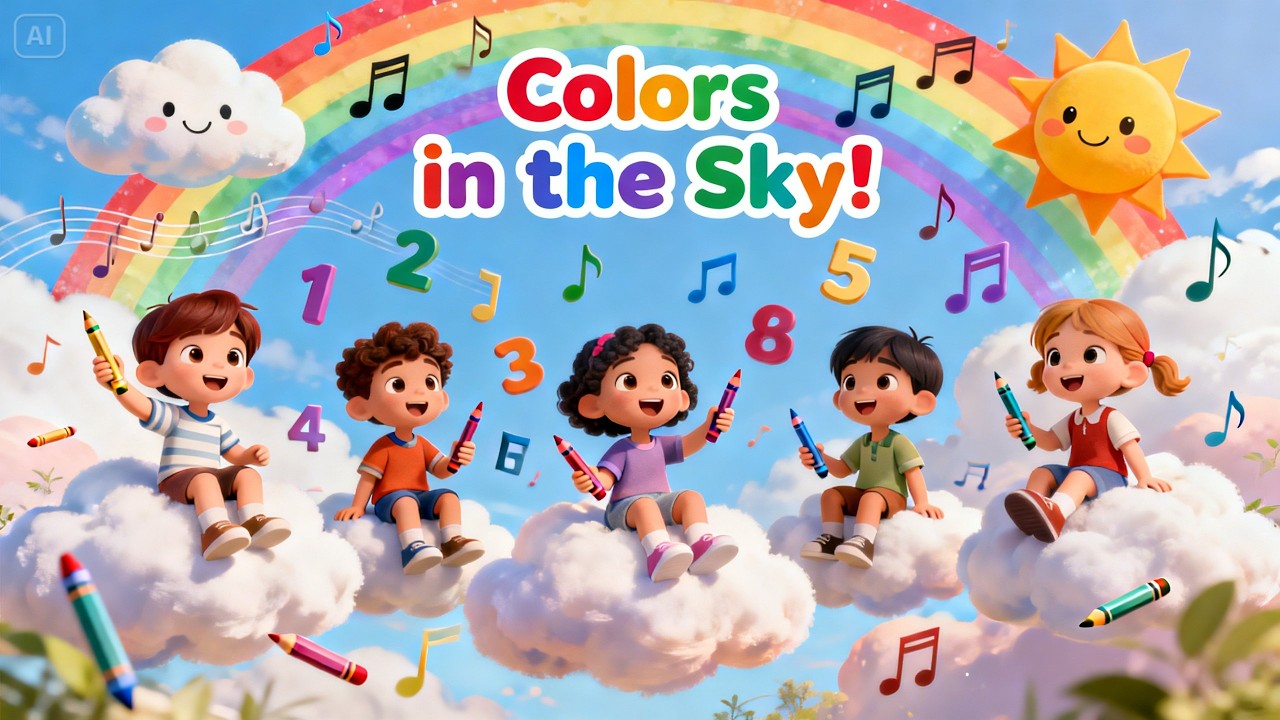✨ Preschool Learning Fun: Colors in the Sky! | Nursery Rhymes for Toddlers | DOVIC TV