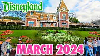 Disneyland Park - March 2024 Walkthrough Updates Minnie Mouse Floral Construction News 4K Pov