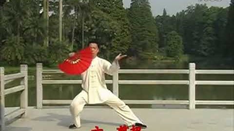 陳式太極養生扇24式 (演練带字幕) ~  王二平 Chen style 24 form Tai Chi Fan
