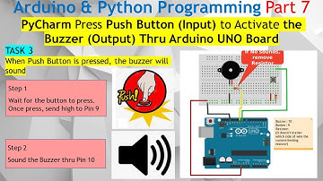 Prog #7. How to Use a Push Button (Input) to Activate Buzzer (Output) with Arduino UNO: Tutorial.