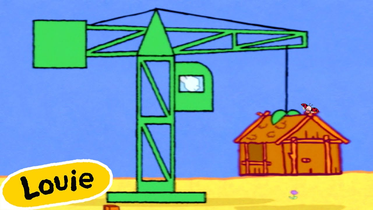Louie, Draw Me A Crane 🎨 ✐ Drawing Videos For Kids ✐ | Cartoons for Kids