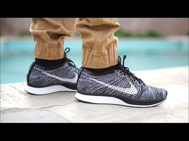 Nike Flyknit Racer "Oreo" on feet / foot -