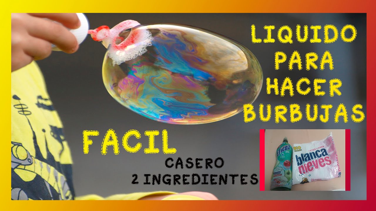 COMO HACER LIQUIDO PARA HACER BURBUJAS CASERO/AGUA PARA BURBUJAS CASERO -  YouTube