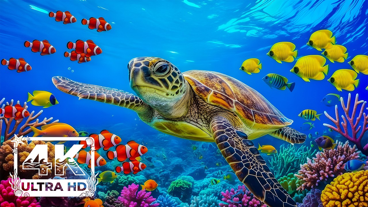 Океанский мир мечты 4K ULTRA HD 🌊 Прекрасная морская жизнь 🎹 Нежная фортепианная музыка