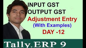 TALLY CLASS -DAY 12 || Input and Output GST Adjustment  Entry in Tally ERP 9