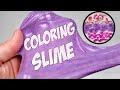 Satisfying slime coloring clear slime with glitter, nails polish and crayola, ASMR slime smoothie