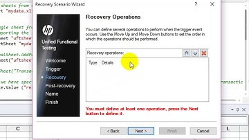 Recovery Scenarios in UFT