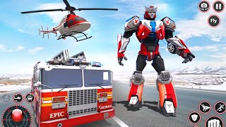 Siêu Robot Biến hình Máy Bay Trực Thăng Xe cứu hỏa _ Rescue Robot Car Transform android gameplay screenshot 1