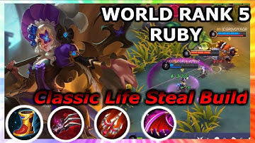World Rank 5 Ruby shows counter fanny tactics! With Classic Red or Lifesteal build Mobile Legends