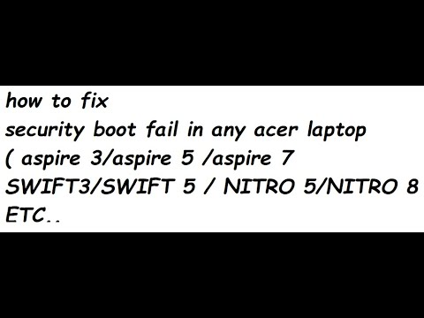 how to fix security boot fail in acer